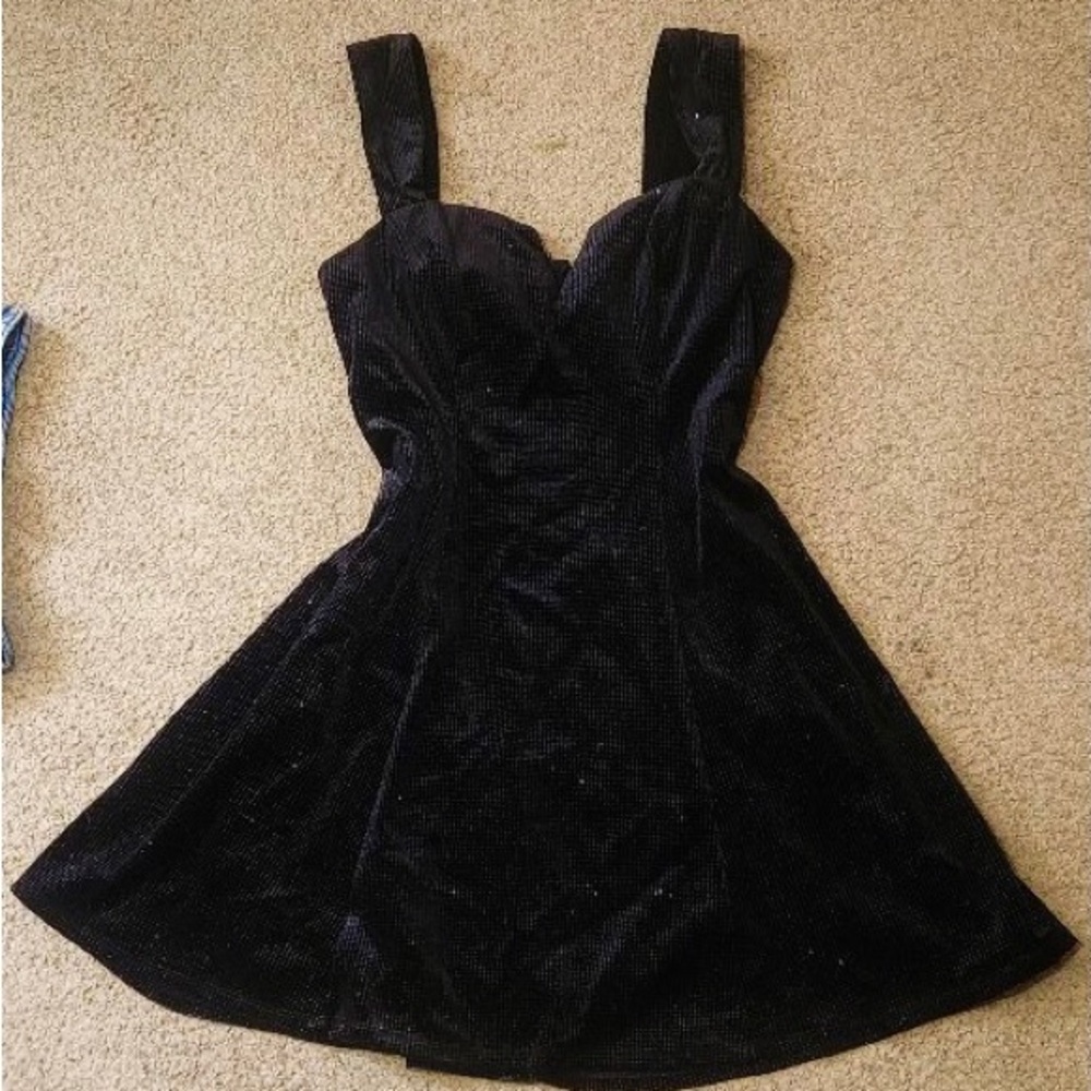 City Triangles Black Fit and Flare Cocktail Dress